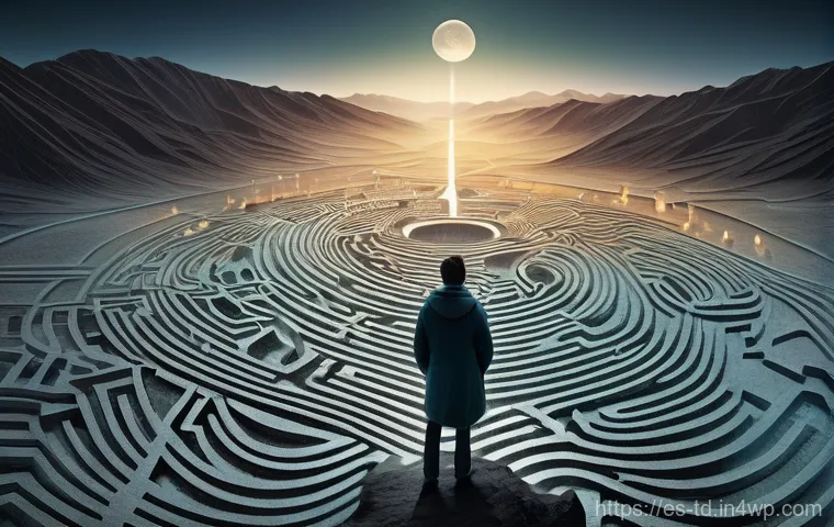 자서전적 치료법의 심리적 장점 - **Prompt 1: "The Soul's Labyrinth Map"**
    A lone figure, a person of ambiguous gender, in their l...